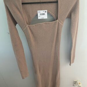 American Eagle Outfitters Brown Ribbed Maxi Dress